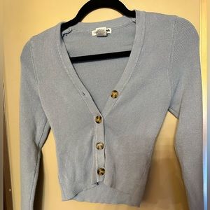 Fashion Nova Button Sweater Blue